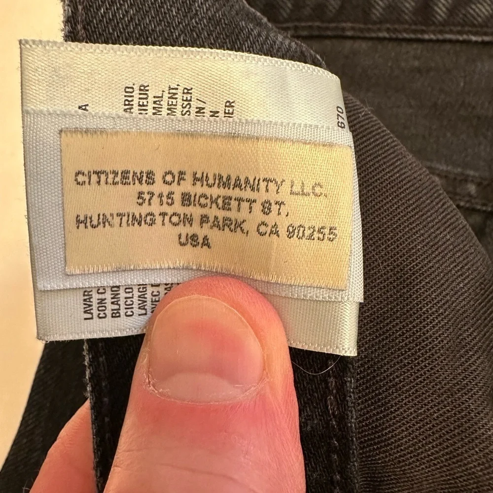 Agolde Lana Mid Rise Vintage Straight Leg in‎ Disorder Black Wash Jeans Size 26